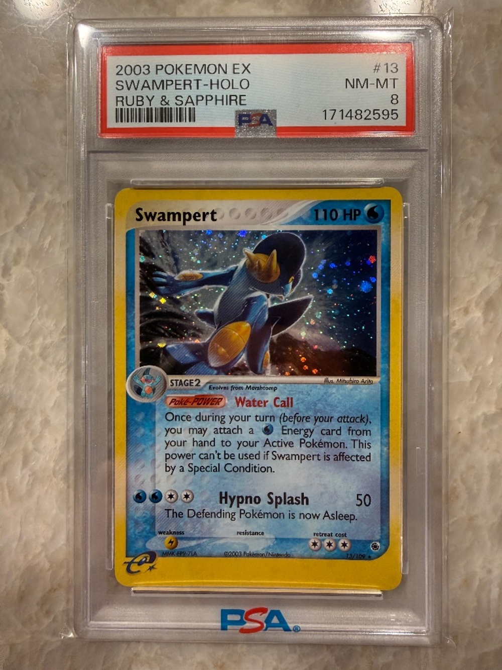2003 Pokemon EX Ruby & Sapphire Swampert Holo #13 PSA 8 NM-MT